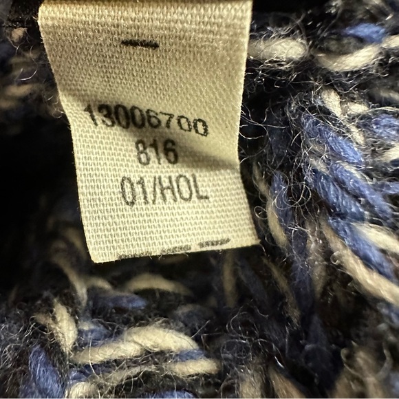 Vintage GAP chunky wool turtleneck sweater in marled blue and white knit Large - Picture 12 of 12
